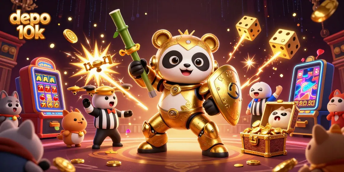 Experience the excitement of depo 10k with energetic casino characters and vibrant game elements.