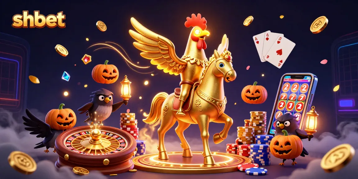 Engage with shbet's exciting casino scene featuring a golden rooster and treasures in a vibrant digital setting.