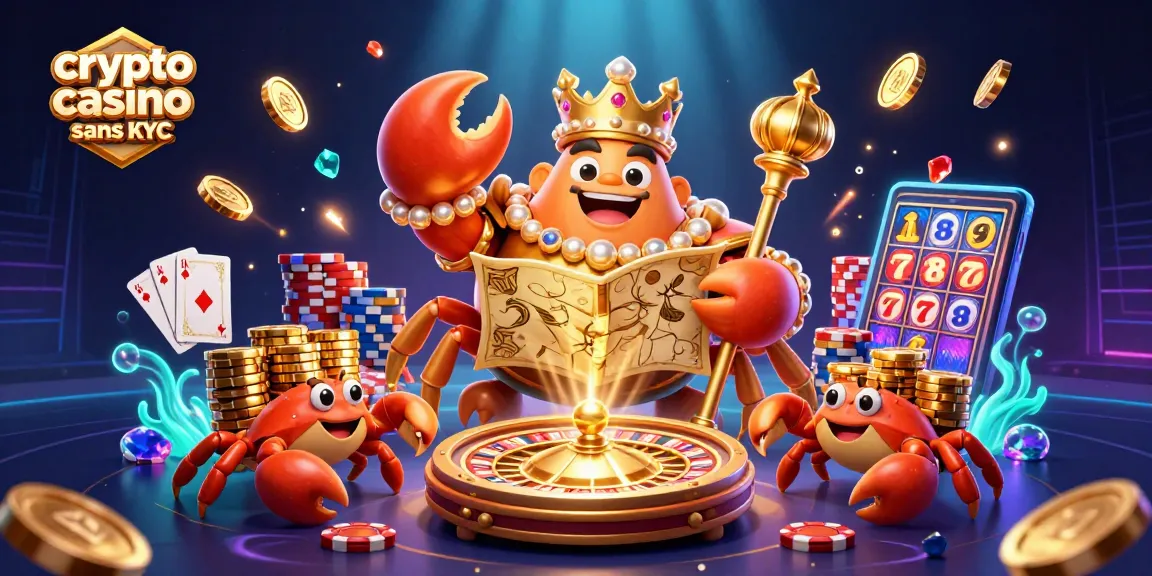Venez découvrir le crypto casino sans KYC avec un roi crabe géant et un trésor à gogo.